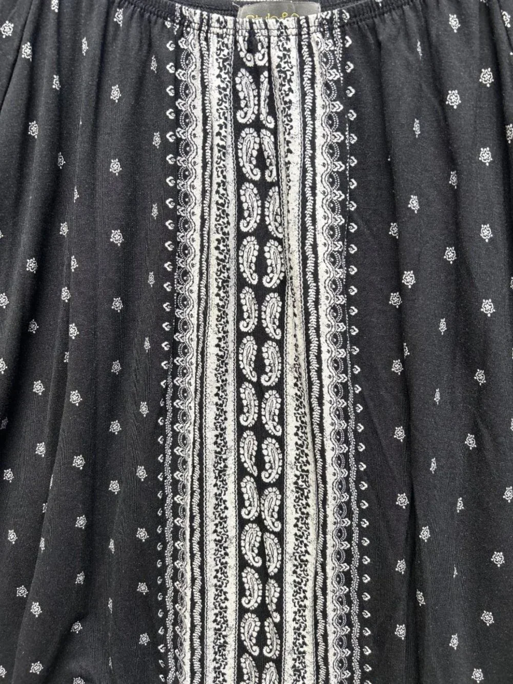 Style & Co Womens XL Black & White Off-The-Shoulder Knit Top Deep Black Combo - Picture 3 of 8